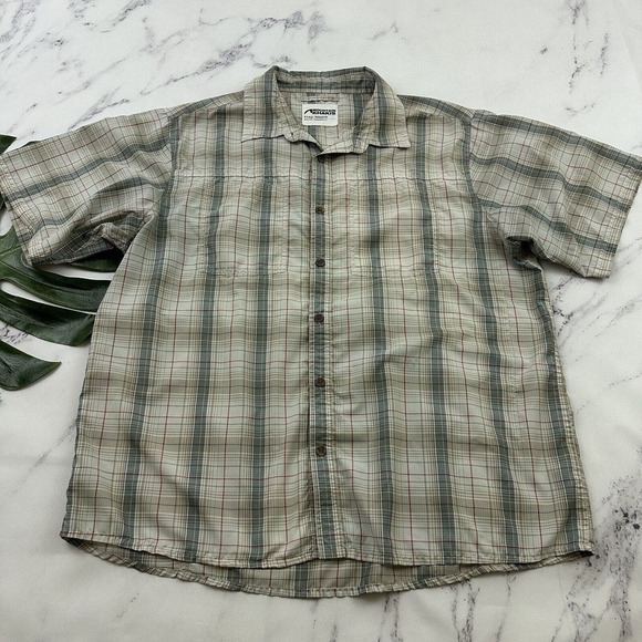 Mountain Khakis Mens Button Up Shirt Size XL Gray Plaid Relaxed Fit Vented Back - Picture 1 of 12